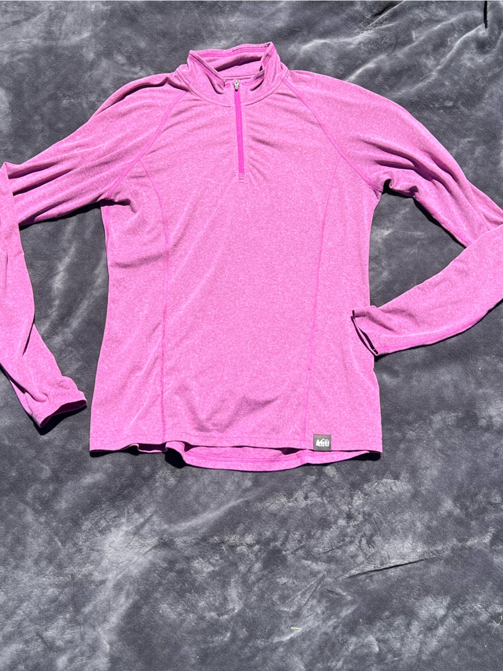 REI Heathered Fuchsia Quarter-Zip Pullover
